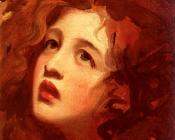 乔治 罗姆尼 : Portrait Study Of Emma Hamilton As Miranda